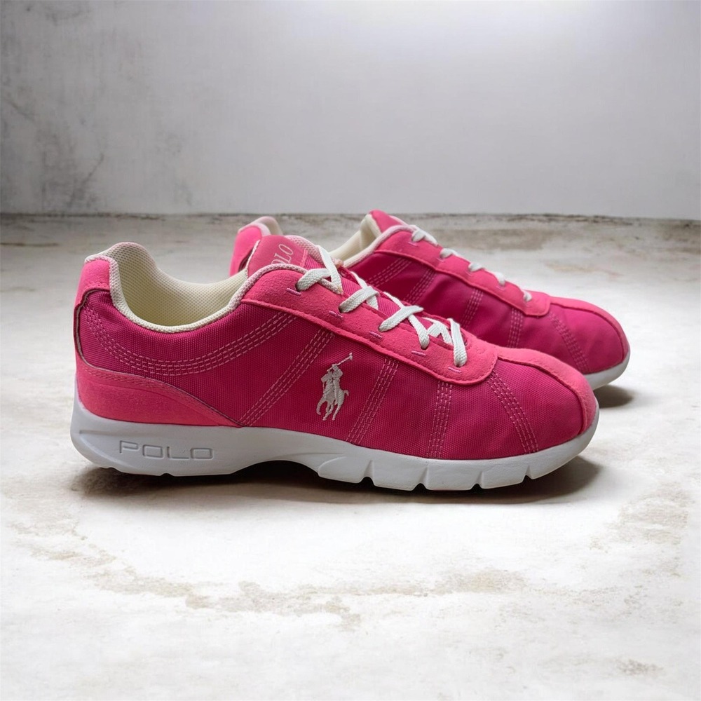 Polo Ralph Lauren Dash Traxx Hot Pink Mesh Sneakers - Size US 6.5 Y / Women 8
